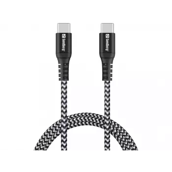 Sandberg Survivor USB-C kabelis 1M 100W, 1 m, USB C, USB C, USB 2.0, Melns, Pelēks