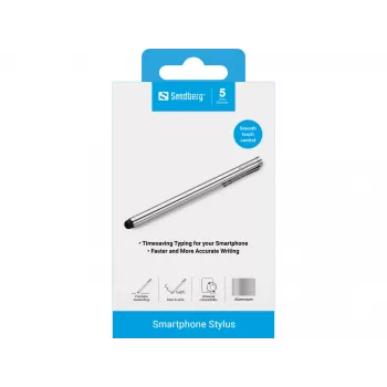 Sandberg Smartphone Stylus – sudraba krāsas skārienpildspalva viedtālruņiem