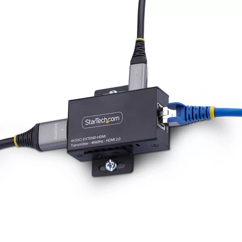 StarTech.com HDMI pagarinātājs pa CAT5e/CAT6, 4K 60Hz, līdz 60m, raidītāja un uztvērēja komplekts, barošana pa kabeli, kompakts korpuss