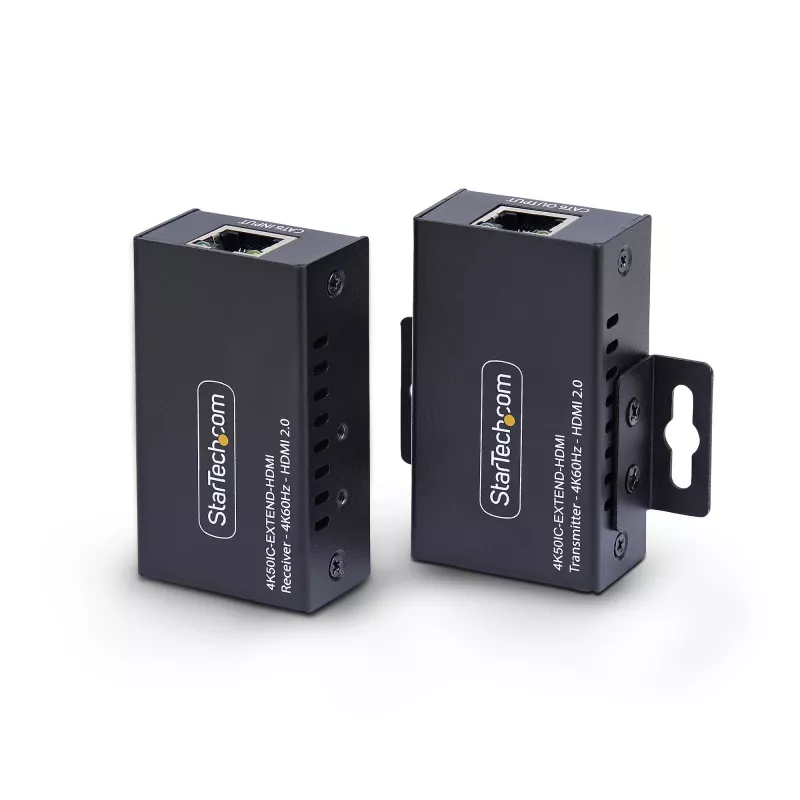 StarTech.com HDMI pagarinātājs pa CAT5e/CAT6, 4K 60Hz, līdz 60m, raidītāja un uztvērēja komplekts, barošana pa kabeli, kompakts korpuss