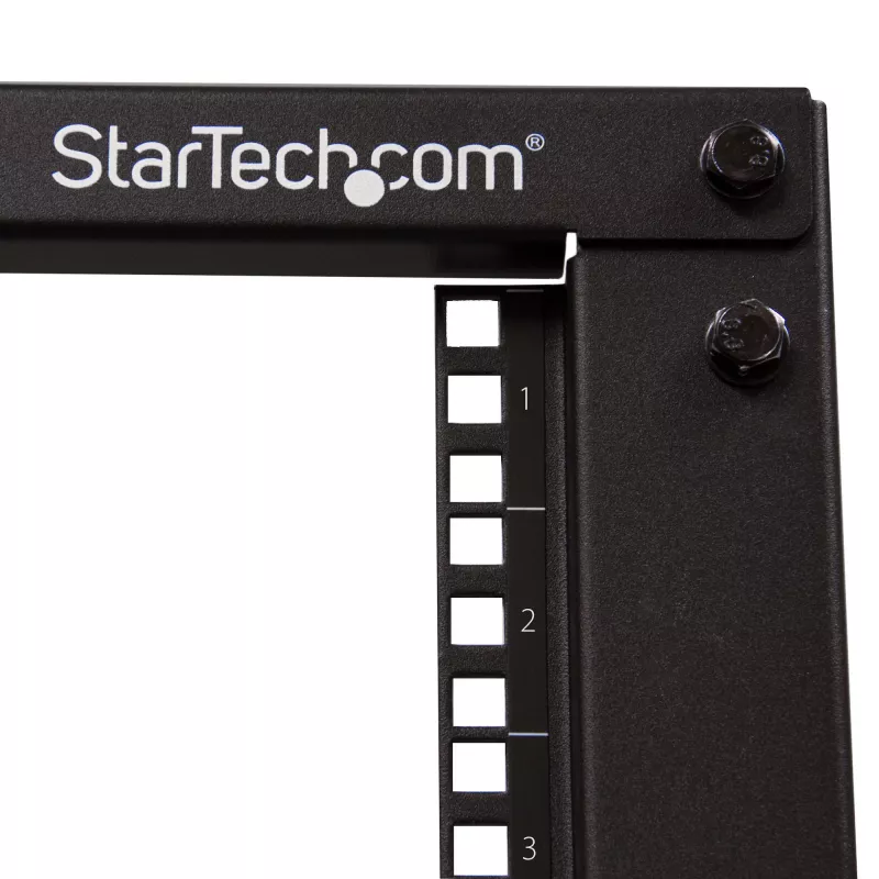 StarTech.com 4-Post 12U mobilais atvērtais serveru statīvs, četru stabiņu 19 collu tīkla statīvs ar riteņiem, regulējama dziļuma ritošais statīvs datoru/AV/datu/IT aprīkojumam - riteņi, izlīdzināšanas kājas vai grīdas montāža