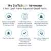 StarTech.com 4-Post 25U mobilais atvērtais serveru statīvs, četru stabu 19 collu tīkla statīvs ar riteņiem, regulējams dziļums datoru/AV/datu/IT aprīkojumam