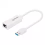 Manhattan USB-A Gigabit tīkla adapteris, balts, 10/100/1000 Mbps, USB 3.0, Ethernet, RJ45, trīs gadu garantija