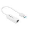 Manhattan USB-A Gigabit tīkla adapteris, balts, 10/100/1000 Mbps, USB 3.0, Ethernet, RJ45, trīs gadu garantija