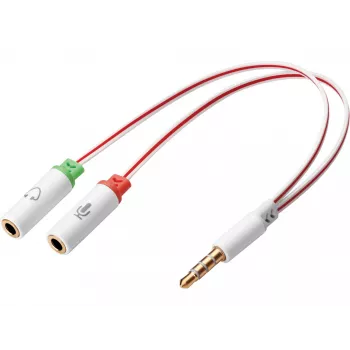 Sandberg pārveidotājs austiņām Dual-Single, 3.5mm TRS, vīrišķais, sievišķais, Balts
