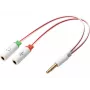 Sandberg pārveidotājs austiņām Dual-Single, 3.5mm TRS, vīrišķais, sievišķais, Balts