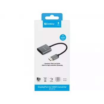 Sandberg DisplayPort 1.4 uz HDMI 2.0 4K adapteris