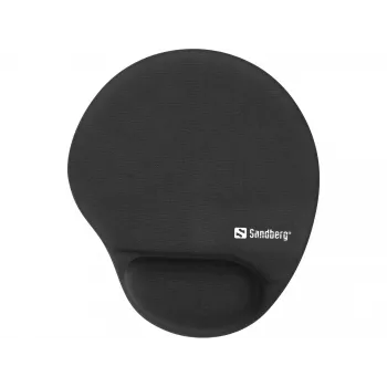 Sandberg Memory Foam Mousepad Round, Melns, Atmiņas putas, Plaukstas balsts, Neslīdoša pamatne