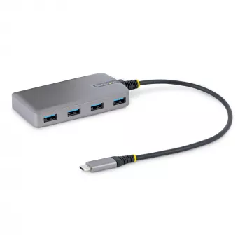 StarTech.com 4 portu USB-C centrmezgls - 5Gbps - barots no kopnes - USB C uz 4x USB-A centrmezgls ar papildu strāvas ieeju - pārnēsājams galddatora/klēpjdatora USB centrmezgls - 30 cm kabelis - USB paplašināšanas centrmezgls