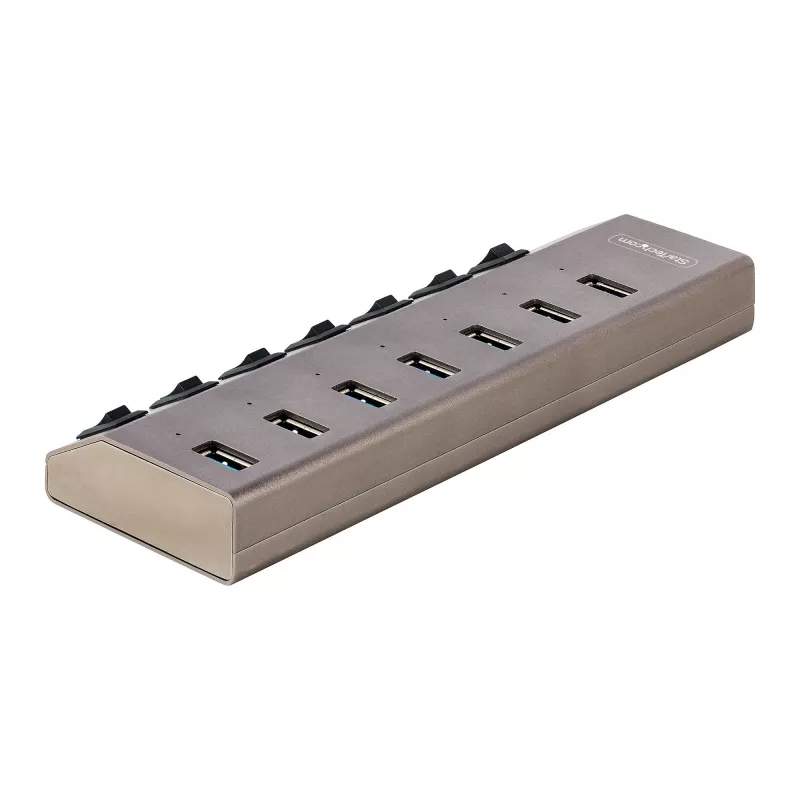 StarTech.com 7-Portu USB-C Centrmezgls ar Individuāliem Ieslēgšanas/Izslēgšanas Slēdžiem, USB 3.0 5Gbps Paplašināšanas Centrmezgls ar Barošanas Avotu, Galddatora/Portatīvā USB-C uz USB-A Centrmezgls, USB Type C Centrmezgls ar BC 1.2