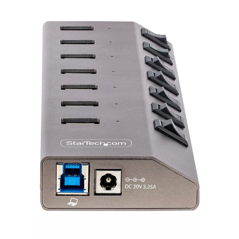 StarTech.com 7-Portu USB-C Centrmezgls ar Individuāliem Ieslēgšanas/Izslēgšanas Slēdžiem, USB 3.0 5Gbps Paplašināšanas Centrmezgls ar Barošanas Avotu, Galddatora/Portatīvā USB-C uz USB-A Centrmezgls, USB Type C Centrmezgls ar BC 1.2