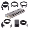 StarTech.com 7-Portu USB-C Centrmezgls ar Individuāliem Ieslēgšanas/Izslēgšanas Slēdžiem, USB 3.0 5Gbps Paplašināšanas Centrmezgls ar Barošanas Avotu, Galddatora/Portatīvā USB-C uz USB-A Centrmezgls, USB Type C Centrmezgls ar BC 1.2