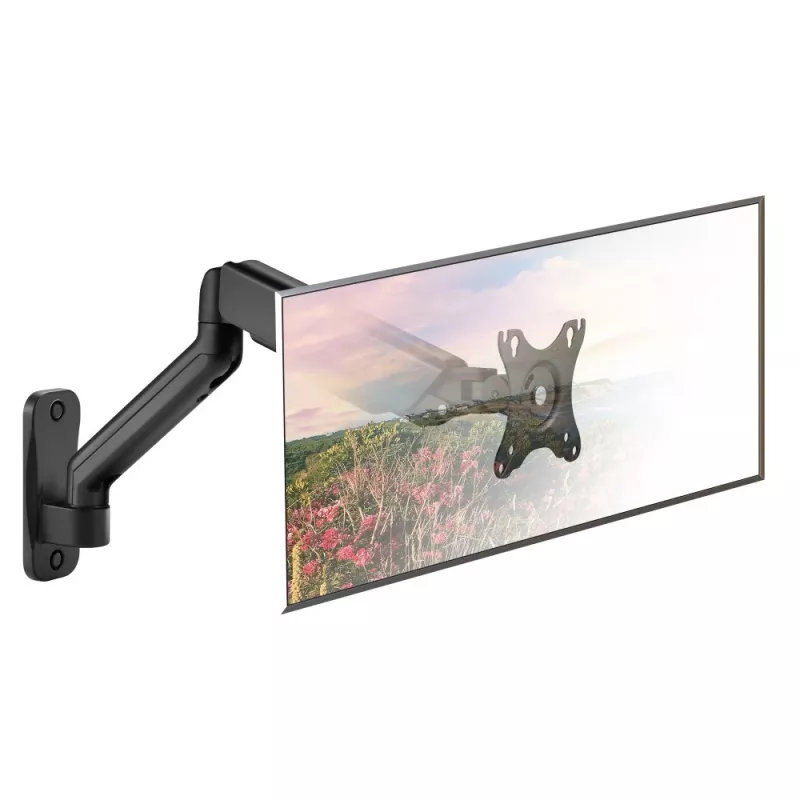 Techly ICA-LCD G112E pagriežams sienas turētājs ar gāzes amortizatoru, 1 ekrānam 17-32 collas (43-81,3 cm), 9 kg