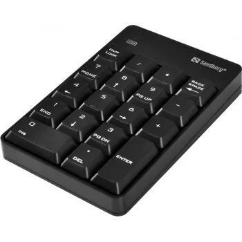 Sandberg Wireless Numeric Keypad 2 — bezvadu ciparu tastatūra, 18 taustiņi, RF Wireless, melna