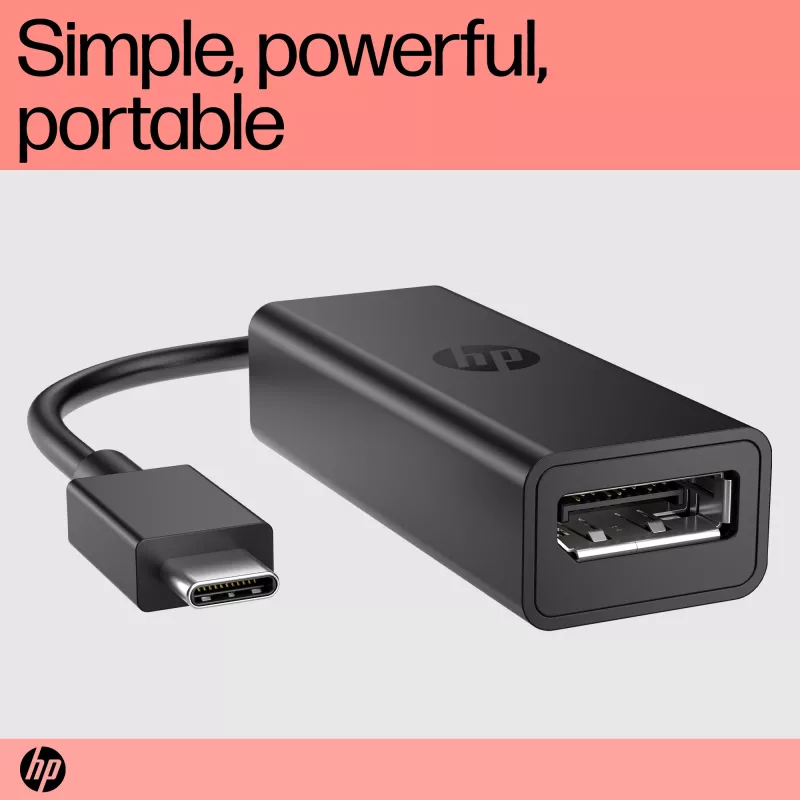 HP 8Y8Y1AA G2 adapteris no USB-C uz DisplayPort, 8K (7680 x 4320), melnā krāsā