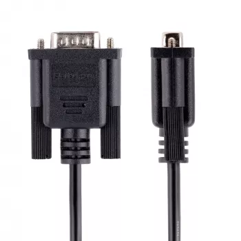 StarTech.com 3m RS232 Serial Null Modema kabelis, krosovers kabelis ar Al-Mylar ekranējumu, DB9 sievišķais-uz-vīrišķo, saderīgs ar DTE ierīcēm, melns