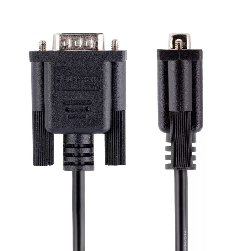 StarTech.com 3m RS232 Serial Null Modema kabelis, krosovers kabelis ar Al-Mylar ekranējumu, DB9 sievišķais-uz-vīrišķo, saderīgs ar DTE ierīcēm, melns