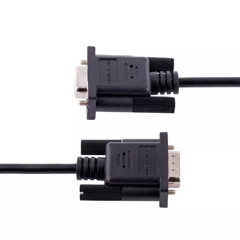 StarTech.com 3m RS232 Serial Null Modema kabelis, krosovers kabelis ar Al-Mylar ekranējumu, DB9 sievišķais-uz-vīrišķo, saderīgs ar DTE ierīcēm, melns