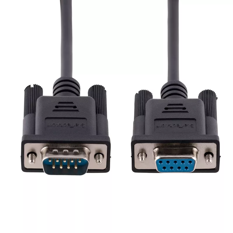 StarTech.com 3m RS232 Serial Null Modema kabelis, krosovers kabelis ar Al-Mylar ekranējumu, DB9 sievišķais-uz-vīrišķo, saderīgs ar DTE ierīcēm, melns