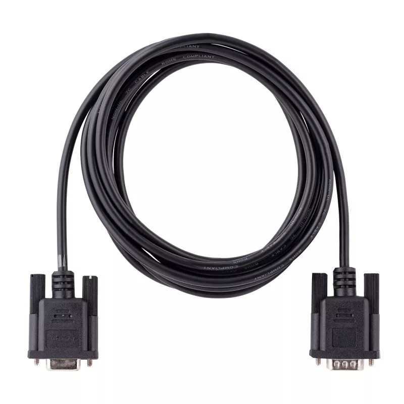 StarTech.com 3m RS232 Serial Null Modema kabelis, krosovers kabelis ar Al-Mylar ekranējumu, DB9 sievišķais-uz-vīrišķo, saderīgs ar DTE ierīcēm, melns