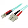 StarTech.com 2m LC/UPC–SC/UPC OM3 daudzmodu optiskās šķiedras kabelis, pilns duplekss 50/125µm, 100G, zemi zudumi, LSZH