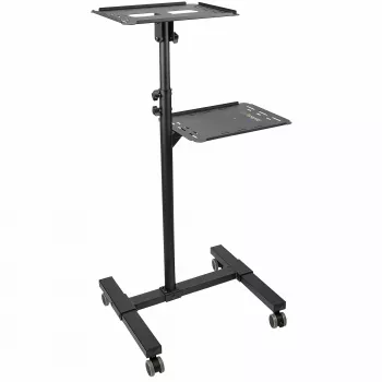 StarTech.com mobilais projektoru un klēpjdatoru statīvs/ratiņi - izturīgs pārnēsājams projektoru statīvs (2 plaukti, katrs iztur 10 kg) - augstumā regulējami prezentāciju ratiņi ar bloķējamiem riteņiem