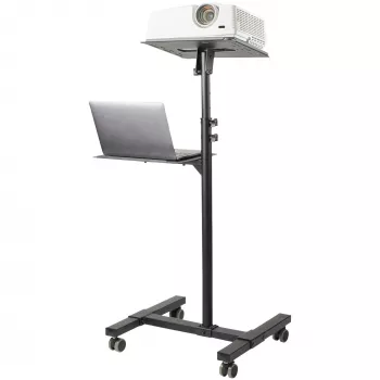 StarTech.com mobilais projektoru un klēpjdatoru statīvs/ratiņi - izturīgs pārnēsājams projektoru statīvs (2 plaukti, katrs iztur 10 kg) - augstumā regulējami prezentāciju ratiņi ar bloķējamiem riteņiem