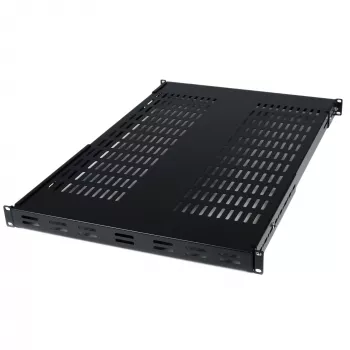 StarTech.com ADJSHELF 1U regulējams ventilējams servera plaukta plaukts - 80 kg - 19,5 līdz 38 collu regulējams montāžas dziļums universāla paplāte 19 collu AV/tīkla iekārtu statīvam - 27,5 collu dziļš