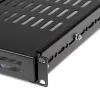 StarTech.com ADJSHELF 1U serveru statņa plaukts ar ventilāciju un regulējamu dziļumu, 19 collas, 80 kg (175 lb), uzstādīšanas dziļums 480–960 mm (19,5–38 collas), 70 cm (27,5 collas) dziļš, melnā krāsā
