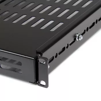 StarTech.com ADJSHELF 1U regulējams ventilējams servera plaukta plaukts - 80 kg - 19,5 līdz 38 collu regulējams montāžas dziļums universāla paplāte 19 collu AV/tīkla iekārtu statīvam - 27,5 collu dziļš