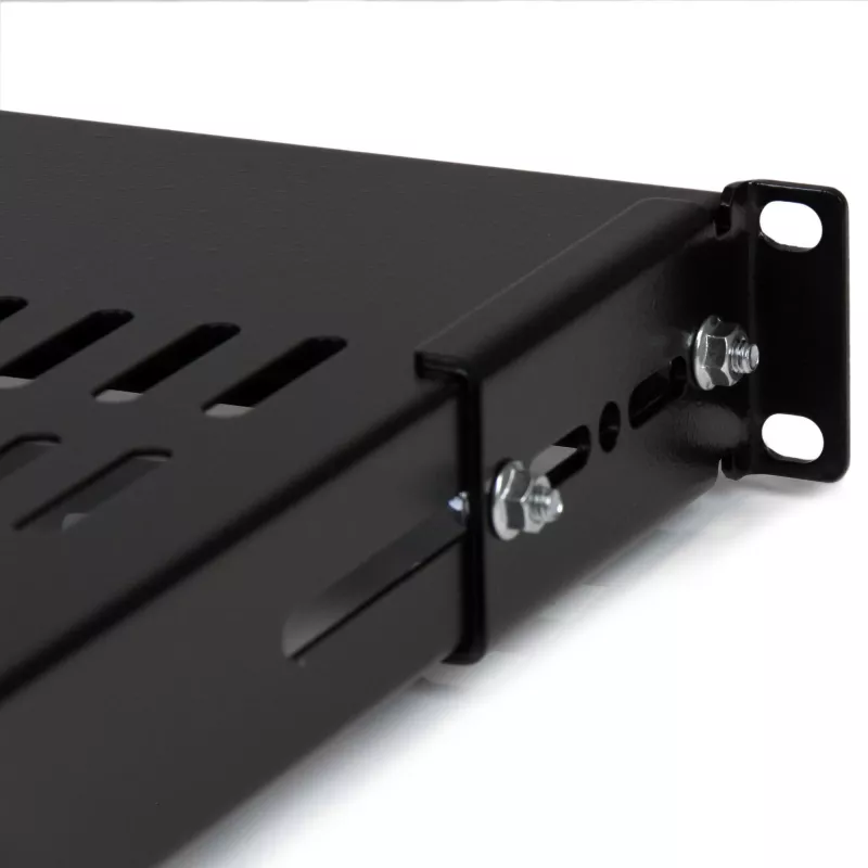 StarTech.com ADJSHELF 1U serveru statņa plaukts ar ventilāciju un regulējamu dziļumu, 19 collas, 80 kg (175 lb), uzstādīšanas dziļums 480–960 mm (19,5–38 collas), 70 cm (27,5 collas) dziļš, melnā krāsā