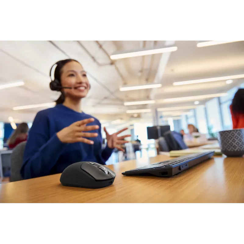 HP 700 uzlādējama bezvadu pele, abpusēja, RF bezvadu + Bluetooth, 6000 DPI, melna
