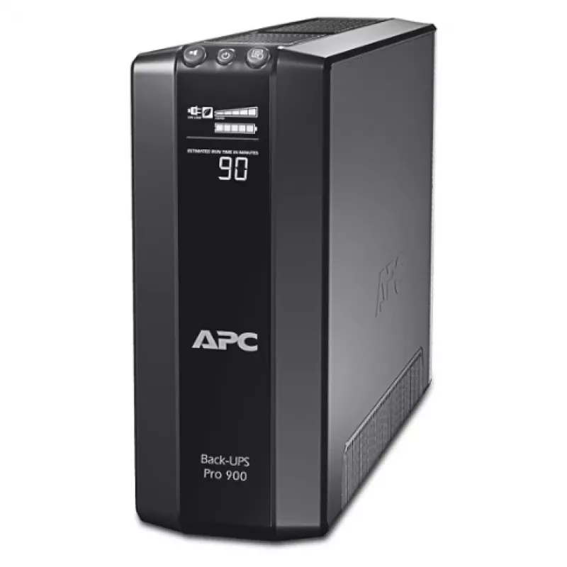 APC BR900G-FR Power-Saving Back-UPS Pro 900 līnijinteraktīvs nepārtrauktās barošanas bloks (UPS), 900 VA (0,9 kVA), 540 W, 230 V, 6 E tipa ligzdas, USB, 45 dB, melns
