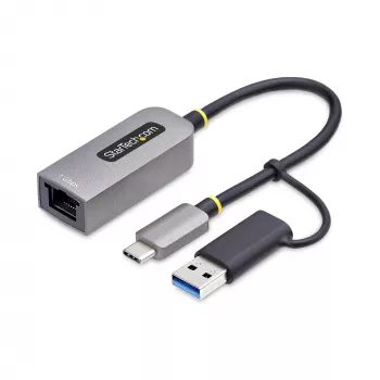 StarTech.com USB-C uz Ethernet adapteris ar USB-A dongli, 10/100/1000Mbps, USB 3.0 uz Gigabit Ethernet tīkla adapteris, 6in/15cm pievienots kabelis, USB GbE adapteris