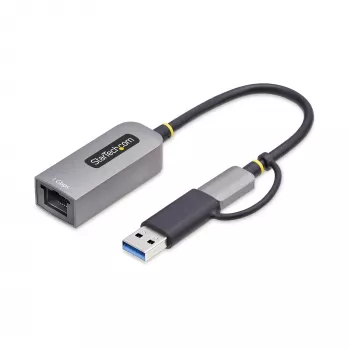 StarTech.com USB-C uz Ethernet adapteris ar USB-A dongli, 10/100/1000Mbps, USB 3.0 uz Gigabit Ethernet tīkla adapteris, 6in/15cm pievienots kabelis, USB GbE adapteris