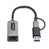 StarTech.com USB-C uz Ethernet adapteris ar USB-A dongli, 10/100/1000Mbps, USB 3.0 uz Gigabit Ethernet tīkla adapteris, 6in/15cm pievienots kabelis, USB GbE adapteris