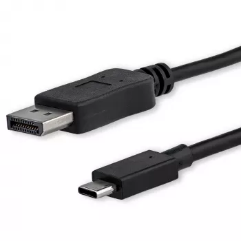 StarTech.com 6ft/1.8m USB-C uz DisplayPort 1.2 kabelis 4K 60Hz - USB-C uz DisplayPort adaptera kabelis HBR2 - USB Type-C DP Alt režīms uz DP monitora video kabelis - Darbojas ar Thunderbolt 3 - Melns