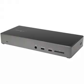 StarTech.com USB-C dokstacija - trīskāršs 4K monitors, USB Type-C dokstacija - 100W Power Delivery - DP 1.4 Alt Mode & DSC, 2x DisplayPort 1.4/HDMI 2.0 - 6xUSB (2x 10Gbps) - Windows/Chrome