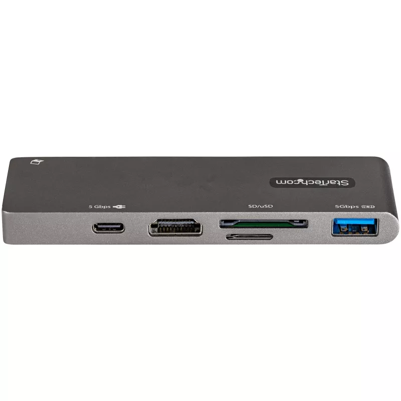 StarTech.com USB-C daudzportu adapteris MacBook Pro/Air - USB Type-C uz 4K HDMI, 100W Power Delivery caurlaide, SD/MicroSD slots, 2 portu USB 3.0 centrmezgls - portatīvā USB-C mini dokstacija