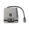 StarTech.com USB-C daudzportu adapteris - 4K 60Hz HDMI/DP - 3 portu USB centrmezgls - 100W barošanas pārvade - GbE - ceļojumu mini dokstacija ar uzlādi - 1 pēdas/30cm aptinams kabelis