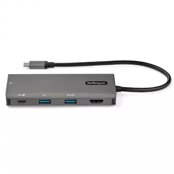 StarTech.com USB-C daudzportu adapteris - 10Gbps USB Type-C mini doks ar 4K 30Hz HDMI - 100W Power Delivery caurlaidība - 3 portu USB centrmezgls, GbE - USB 3.1/3.2 Gen 2 klēpjdatora doks - 25 cm kabelis