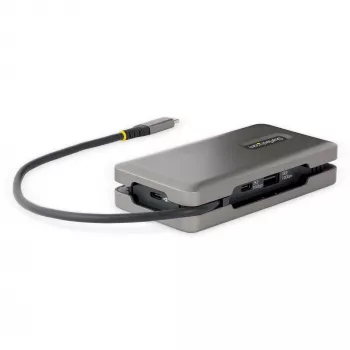 StarTech.com USB-C daudzportu adapteris - HDMI/VGA - 4K 60Hz - 3 portu USB centrmezgls - 100W barošanas padeves caurlaide - GbE - ceļojumu mini dokstacija ar uzlādi - 1 pēdas/30 cm aptīšanas kabelis