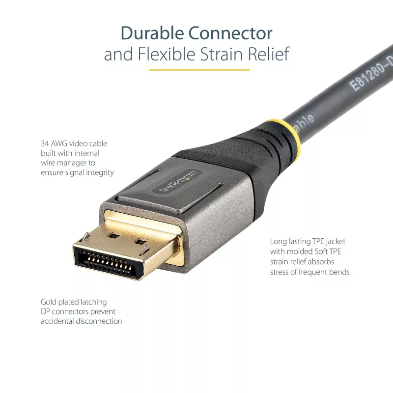 StarTech.com 1m VESA sertificēts DisplayPort 1.4 kabelis - 8K 60Hz HDR10 - 4K 120Hz - DP 1.4 vīriešu/vīriešu
