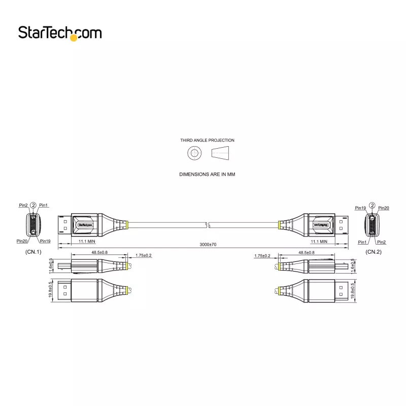 StarTech.com 3m VESA sertificēts DisplayPort 1.4 kabelis - 8K 60Hz HDR10 - Ultra HD 4K 120Hz - DP 1.4 vīriešu/vīriešu