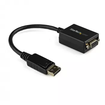 StarTech.com DisplayPort uz VGA adapteris - aktīvs DP uz VGA pārveidotājs - 1080p video - DisplayPort sertificēts - DP/DP++ avots uz VGA monitora kabeļa adaptera dongle - fiksējošs DP savienotājs