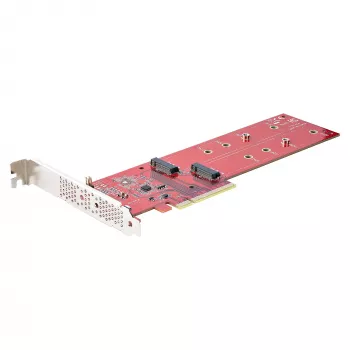 StarTech.com Dual M.2 PCIe SSD adaptera karte, PCIe x8 / x16 līdz diviem NVMe vai AHCI M.2 SSD, PCI Express 4.0, 7.8GBps/dzina, nepieciešama bifurkācija - saderīga ar Windows/Linux