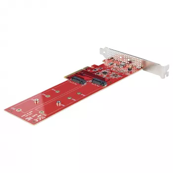 StarTech.com Dual M.2 PCIe SSD adaptera karte, PCIe x8 / x16 līdz diviem NVMe vai AHCI M.2 SSD, PCI Express 4.0, 7.8GBps/dzina, nepieciešama bifurkācija - saderīga ar Windows/Linux