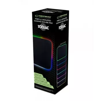 Gaming peles paliktnis ESPERANZA EGP105 — 350×250 mm, melns, USB barošana, neslīdoša pamatne