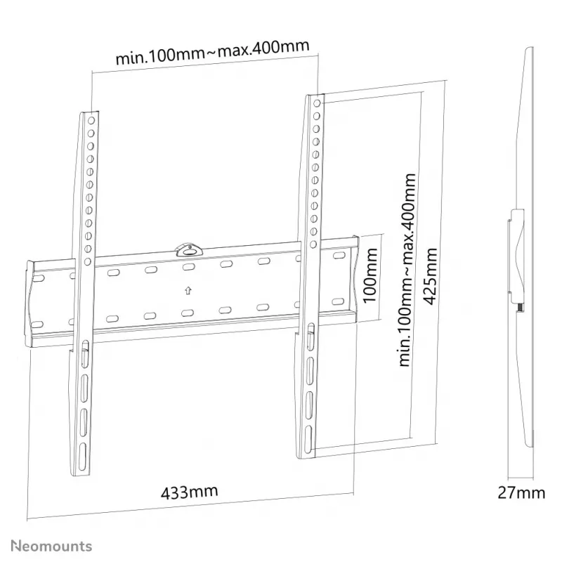 Neomounts FPMA-W300BLACK TV stiprinājums pie sienas 32-55 collas - īpaši plakans