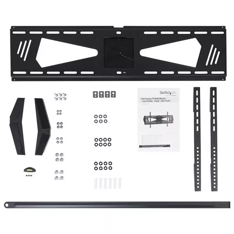 StarTech.com FPWFXBAT zema profila fiksēts televizora sienas stiprinājums, 94–190,5 cm (37–75 collas), līdz 40 kg, pretzagšanas aizsardzība, VESA, plastmasa/tērauds, melns